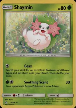 (SM05-015 PARALLEL FOIL) Shaymin Holo Rare Pokemon Ultra Prism Card # 15 - Image 1