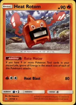 (SM05-024 PARALLEL FOIL) Heat Rotom Rare Pokemon Ultra Prism Card # 24 - Image 1