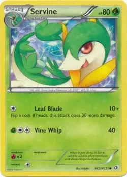 2x (BW11-RC2) Servine (C) Pokemon B&W Legendary Treasures Card # RC2 - Image 1