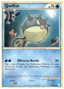 2x (HGSS-050) Qwilfish (U) Pokemon HeartGold SoulSilver Card # 50 - Image 1