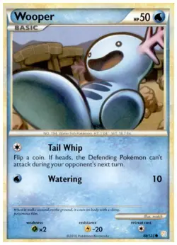 2x (HGSS-088) Wooper (C) Pokemon HeartGold SoulSilver Card # 88 - Image 1