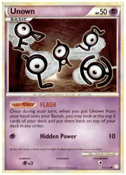 2x (HGSS-055) Unown (U) Pokemon HeartGold SoulSilver Card # 55 - Image 1