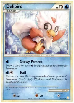 2x (HGSS-039) Delibird (U) Pokemon HeartGold SoulSilver Card # 39 - Image 1