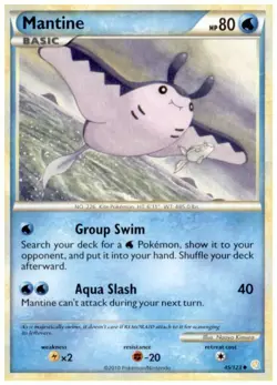 2x (HGSS-045) Mantine (U) Pokemon HeartGold SoulSilver Card # 45 - Image 1