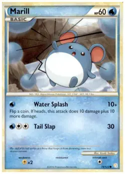 2x (HGSS-074) Marill (C) Pokemon HeartGold SoulSilver Card # 74 - Image 1