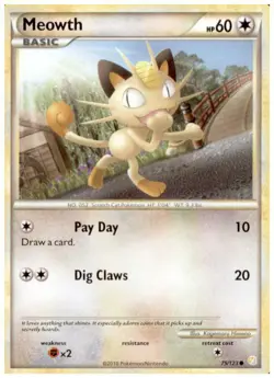 2x (HGSS-075) Meowth (C) Pokemon HeartGold SoulSilver Card # 75 - Image 1