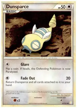 2x (HGSS-041) Dunsparce (U) Pokemon HeartGold SoulSilver Card # 41 - Image 1