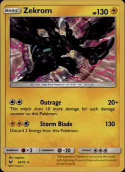 2x (SL01-035) Zekrom Holo Rare Pokemon Shining Legends Card # 35 - Image 1