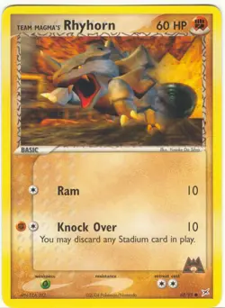 2x (pok-MA-068) Team Magma's Rhyhorn (C) Pokemon EX Team Magma VS Aqua Card # 68 - Image 1