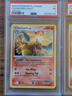 2x 2009 Pokemon Platinum Arceus PSA 1 Charizard #1 Holo Cracked Ice SEQUENTIAL - Image 2