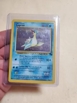 LP/MP Pokemon TCG Vintage Lapras 10/62 Fossil Unlimited Holo Rare - Image 1