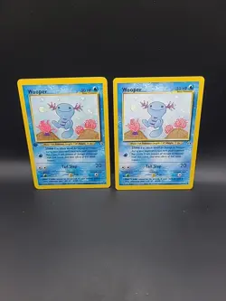 1st Edition & Regular Wooper 71/75 Common Pokemon WOTC Neo Discovery Card LP - Image 1