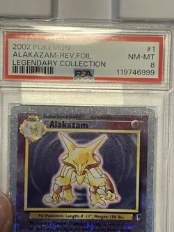 2002 Pokemon PSA 8 Alakazam Rev Foil Legendary Collection Card - Image 3