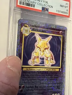 2002 Pokemon PSA 8 Alakazam Rev Foil Legendary Collection Card - Image 4