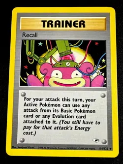 Recall 116/132 LP+ Gym Heroes Pokemon Card Light Play Plus - Image 1