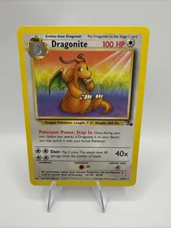 Pokemon TCG Dragonite 19/62 Fossil Non-Holo Rare Card Unlimited LP - Image 1
