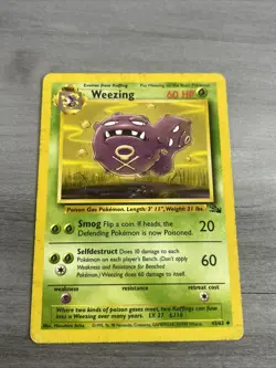 WEEZING 45/62 - Fossil Set - VINTAGE WOTC Pokemon Card - Unlimited - Image 1