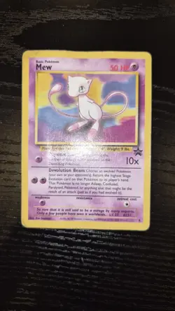 Mew 8 WOTC Black Star Promo Pokemon Card Worn 1999-2000 Movie Heavily Played DMG - Image 1