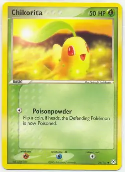 2x (pok-HL-055) Chikorita (C) Pokemon EX Hidden Legends Card # 55 - Image 1