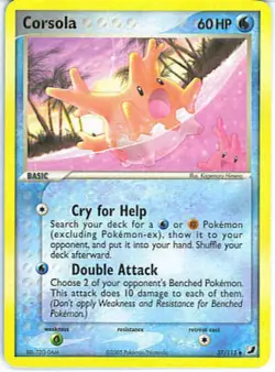 2x (UNSEEN-037) Corsola (U) Pokemon EX Unseen Forces Card # 37 - Image 1