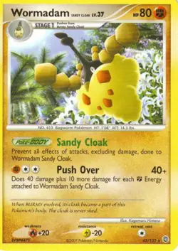 (pok-SW-042) Wormadam Sandy Cloak (R) Pokemon D&P Secret Wonders Card # 42 - Image 1