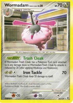 2x (pok-SW-043) Wormadam Trash Cloak (R) Pokemon D&P Secret Wonders Card # 43 - Image 1