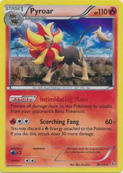 2x (XY02-020) Pyroar Holofoil Rare Pokemon XY FlashFire Card # 20 - Image 1