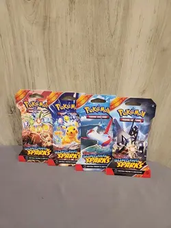 Pokemon TCG Surging Sparks Sleeved Booster Blister Lot Of 4 Art Set Sealed NEW - Image 1