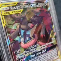 Pokemon Sun & Moon Unbroken Bonds 201 Full Alt Art Greninja & Zoroark GX PSA 8 - Image 3