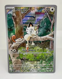Meowth 106/094 Phantasmal Flames Illustration Rare Pokemon Pack Fresh NM 2025 - Image 1
