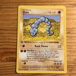 Onix Pokemon Base Set Shadowless 56/102 1st Edition Near Mint 1999 - Image 1