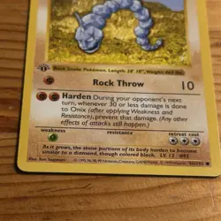 Onix Pokemon Base Set Shadowless 56/102 1st Edition Near Mint 1999 - Image 2