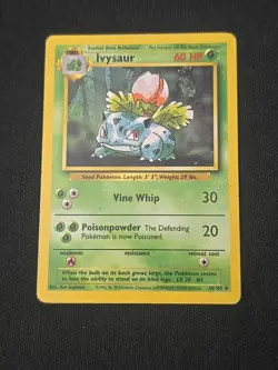 Ivysaur 030/102 Base Set Regular WOTC Vintage Pokemon TCG Moderate Played - Image 1