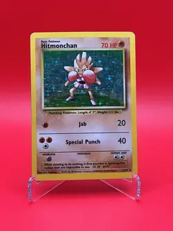 Pokemon TCG Hitmonchan English Base Set HOLO RARE #7/102 NEAR MINT CONDITION - Image 1
