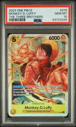 One Piece - Monkey D Luffy - The Three Brothers - ST13-015 SR - PSA 10 - Image 1