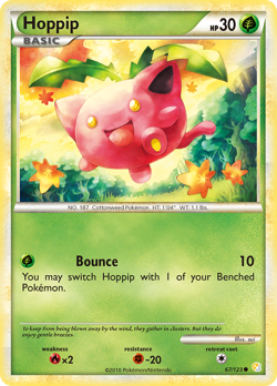 Hoppip 67/123 Common | HeartGold & SoulSilver | Pokemon Card - Image 1
