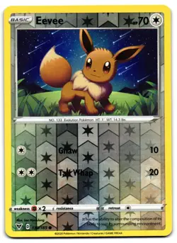 Eevee 130/185 - Vivid Voltage Common Pokemon TCG Reverse Holo - M/LP Card - Image 1