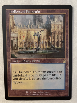1x Hallowed Fountain Retro Frame Ravnica Remastered MTG Magic the Gathering NM - Image 1