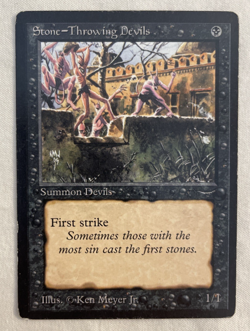 1x Stone - Throwing Devils Arabian Nights MTG Magic the Gathering HP/MP - Image 1