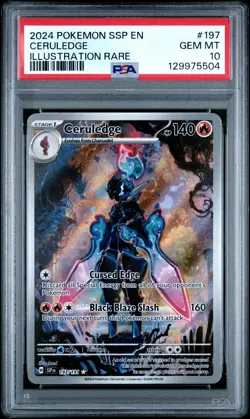 2024 POKEMON SSP EN-SURGING SPARKS ILLUSTRATION RARE #197 CERULEDGE PSA 10 - Image 1