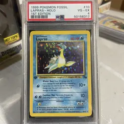 1999 POKEMON FOSSIL LAPRAS HOLO 10/62 1ST EDITION PSA 4 NM-MT - Image 2