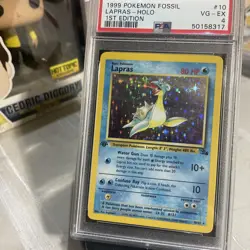 1999 POKEMON FOSSIL LAPRAS HOLO 10/62 1ST EDITION PSA 4 NM-MT - Image 3