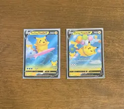 Flying Pikachu V Surfing Pikachu V 006/025 and 008/025 Pokemon Celebrations NMT - Image 1