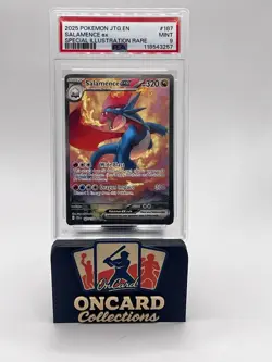 2025 Pokemon Salamence ex #187 Special Illustration Rare PSA 9 Mint - Image 1