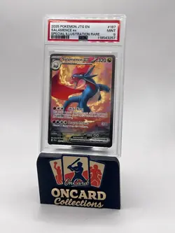 2025 Pokemon Salamence ex #187 Special Illustration Rare PSA 9 Mint - Image 2