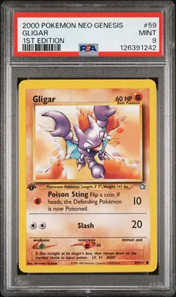 2000 POKEMON NEO GENESIS 1ST ED #59 GLIGAR PSA 9 - Image 1