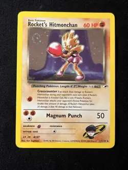 Pokemon TCG: Gym Heroes Unlimited Rocket's Hitmonchan 11/132 Holo Rare - Swirl - Image 1