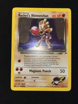 Pokemon TCG: Gym Heroes Unlimited Rocket's Hitmonchan 11/132 Holo Rare - Swirl - Image 2