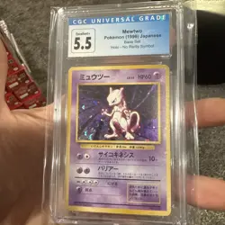 Pokemon CGC 5.5 EX 1996 Mewtwo No Rarity Japanese Base Set Holo Card - Image 1