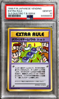 Pokemon Card JPN Extra Rule 3v3 Dugtrio T.B. PSA 10, Vending Series III 1998 (1) - Image 1